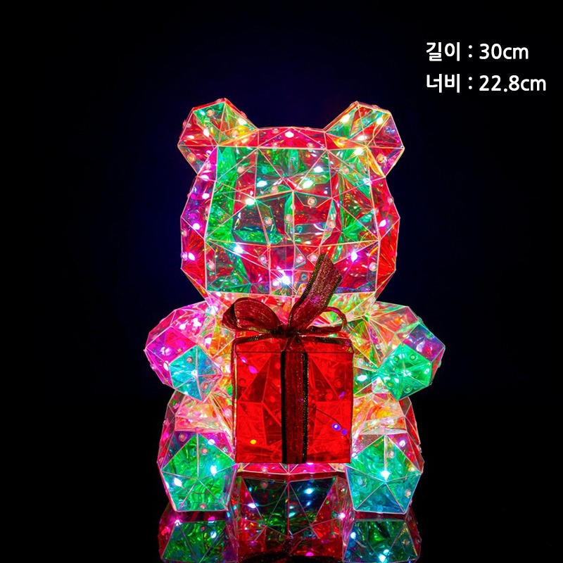 크리스마스 LED 크리스탈 트리 곰 22.8*30cm [RX000]