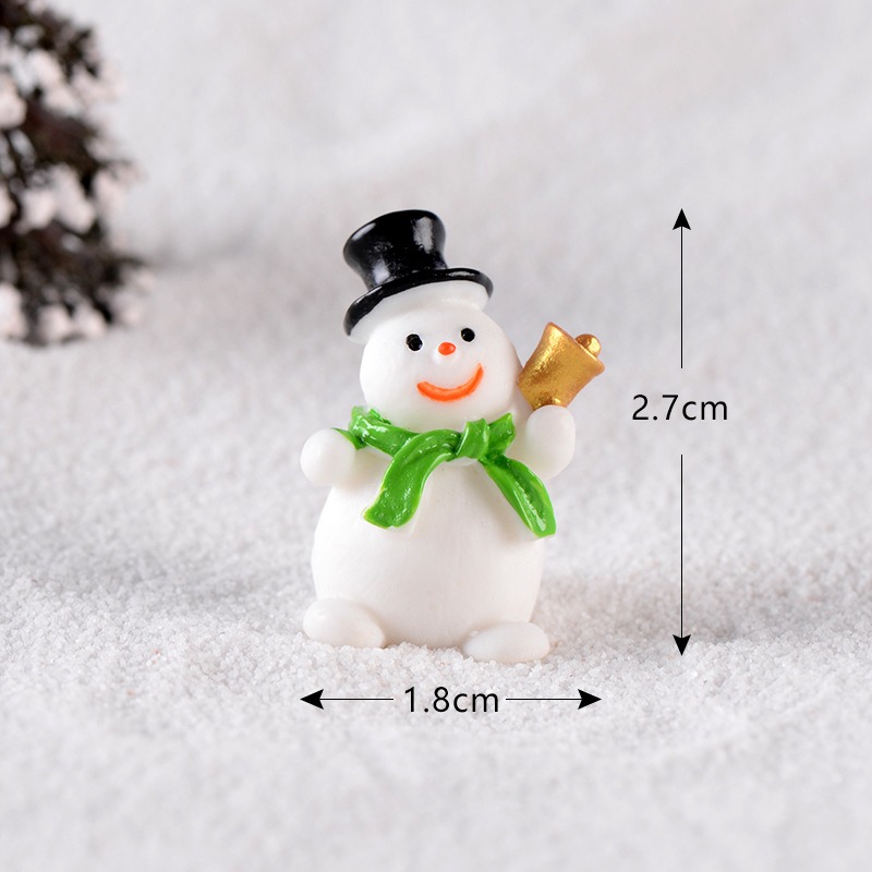 미니어처 크리스마스 녹색 목도리 눈사람 1.8*2.7cm [MI1952-8]