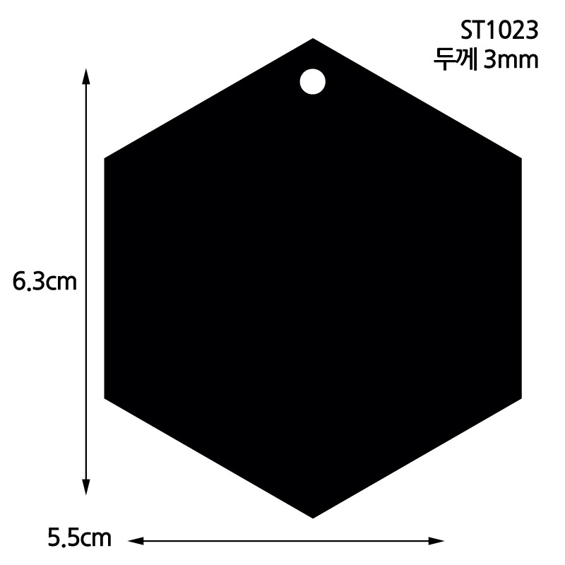자개공예 블랙 아크릴판 [ST1023] 전통 육각